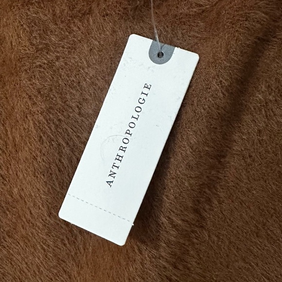 NWT Anthropologie Maeve Cozy Ringer Sweatshirt Cozy Brown Pink Women's Sweater - Picture 9 of 9